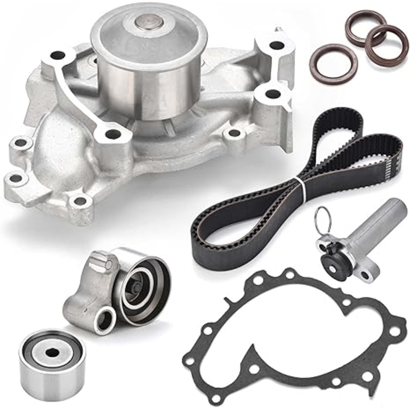 Engine Timing Belt Kit with Water Pump TKT-024 Compatible with 1994-2004 Toyota Camry Avalon Sienna Solara, Lexus ES300 RX300 3.0L V6 1MZFE DOHC 24V