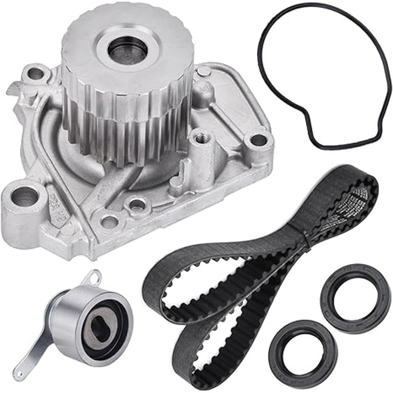 Timing Belt Kit with Water Pump Compatible with 1996 1997 1998 1999 2000 Honda Civic 1.6L SOHC L4 D16Y5 D16Y7 D16Y8 16V Engine # TKH005