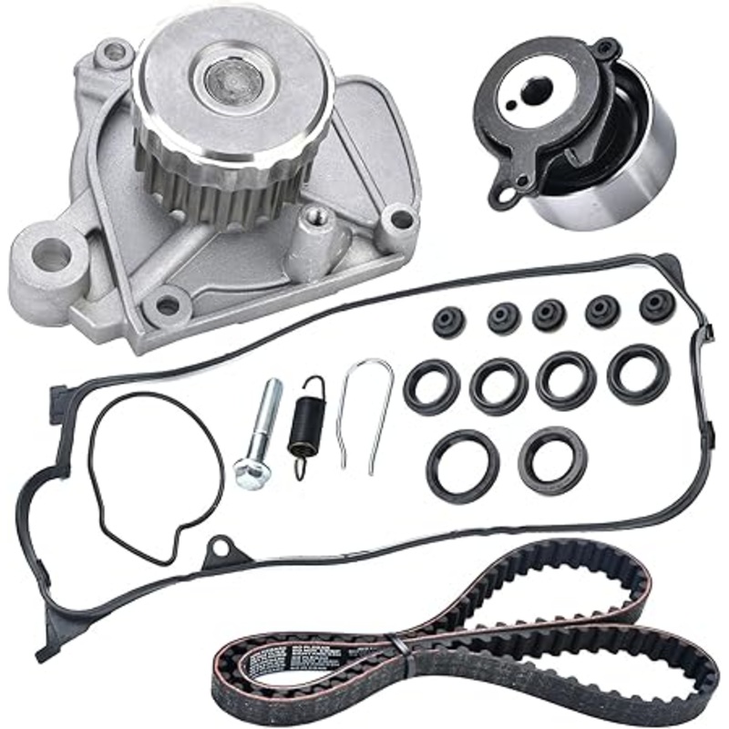 Timing Belt Kit with Water Pump Compatible with 2001 2002 2003 2004 2005 Honda Civic 1.7L L4 SOHC 16V Engine Replaces # TCK312 WP4034