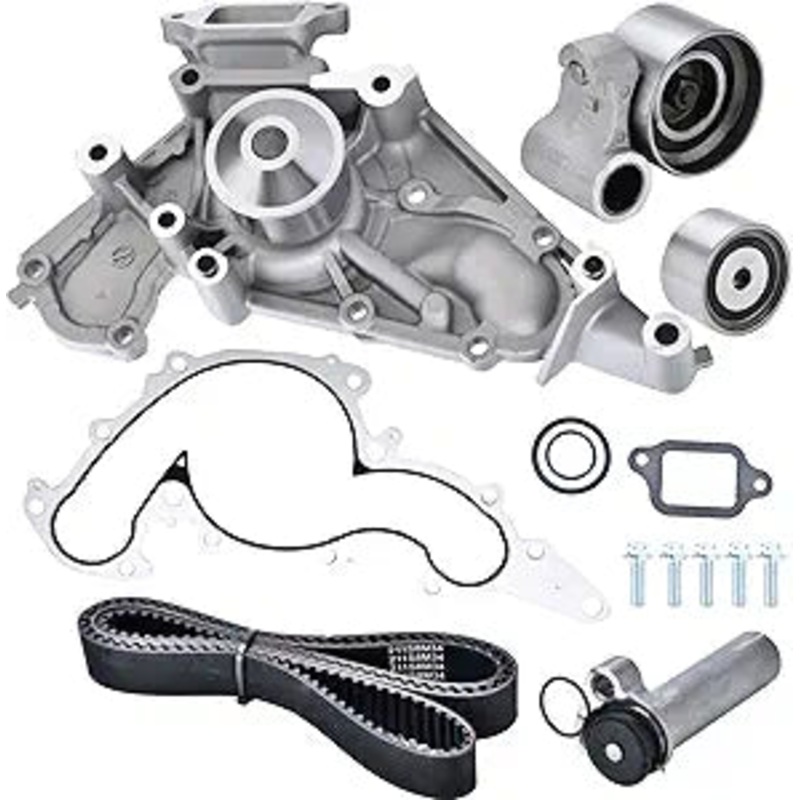 Timing Belt Kit with Water Pump Compatible with 2002-2010 Toyota Tundra Sequoia Land Cruiser 4Runner Lexus SC430 GX470 LX470 LS430 GS430 4.3L 4.7L V8 Engine Replaces # TKT021 TCKWP298