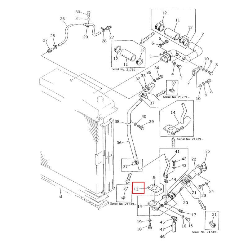 195-03-11371 gasket for D355C-3 Komatsu original