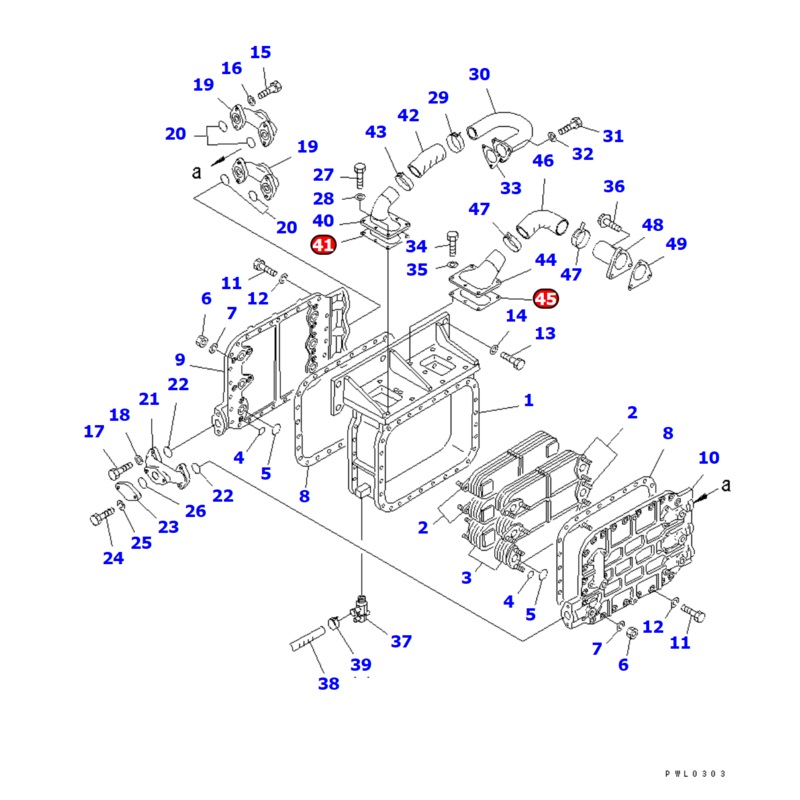 195-03-12342 gasket for D355C-3 Komatsu