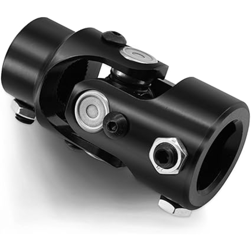 1 DD X 3/4 30 Spline Steering Shaft Universal Joint Coupling Single U-Joint Coupler 1 DD to 3/4-30 Spline Shaft Joint 35 Max Working Angle (Black)