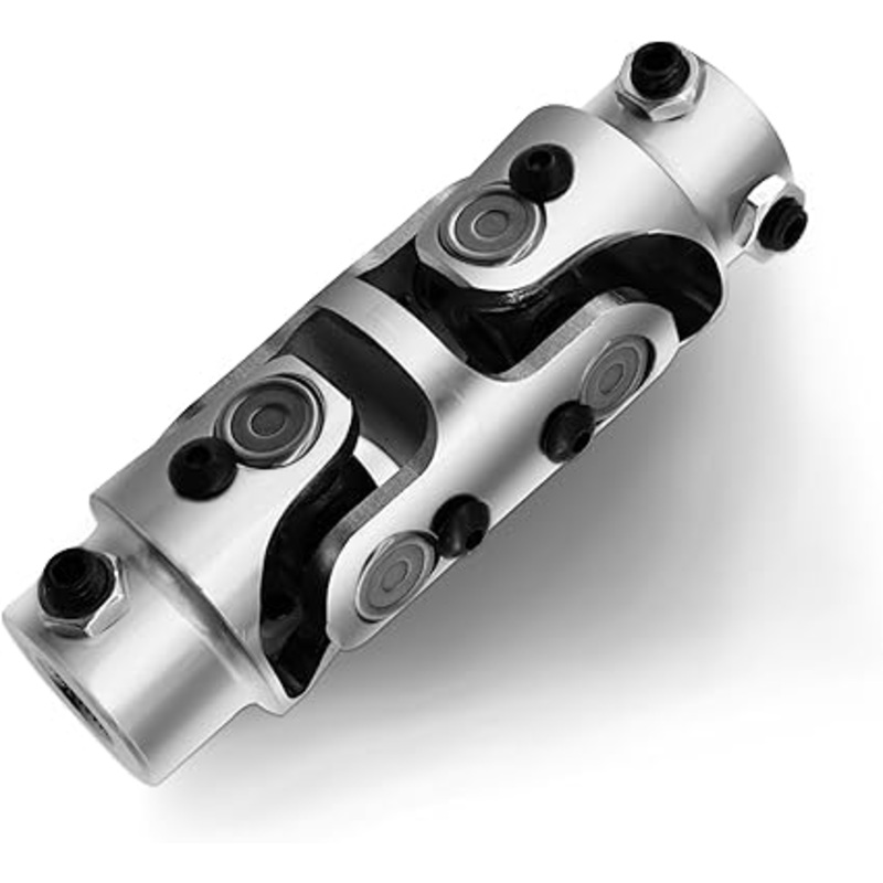 9/16 -26 Spline X 3/4 DD Chrome Double U Joint Steering Universal Joint DOUBLE U Joint Shaft,Total Length: 5-1/8