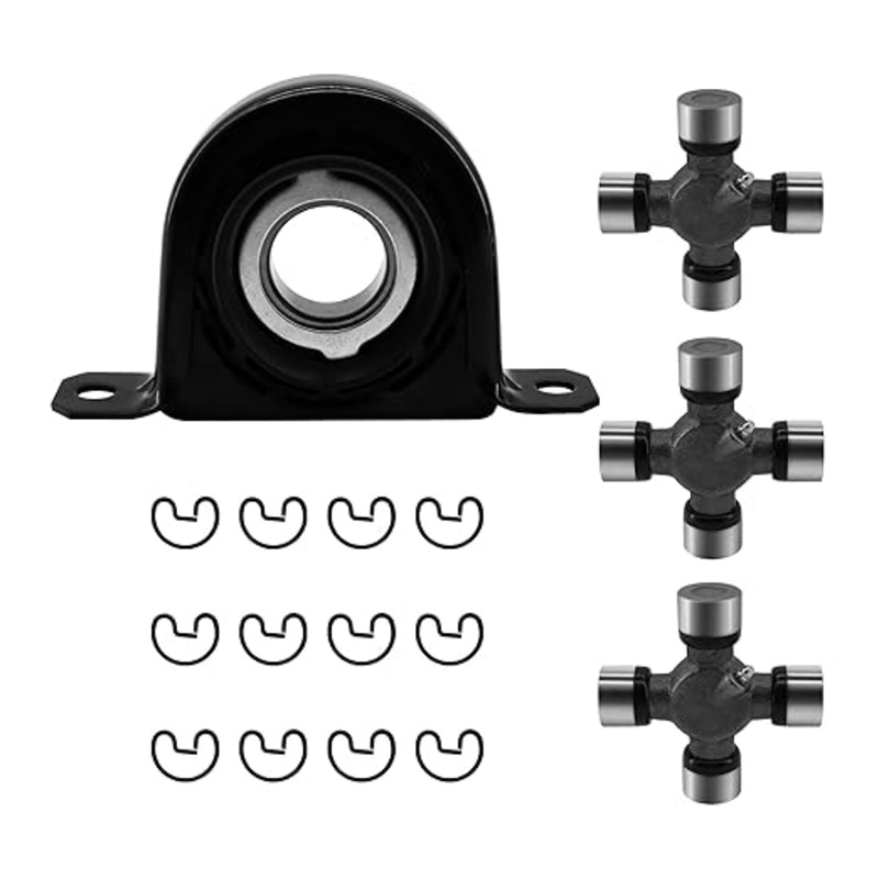 Rear Drive Shaft Carrier Bearing & U-Joint Kit Fit for 1999-2010 Ford F-250 F-350 Super Duty 4WD/ RWD  for 7.3L/6.0L Power Stroke & 6.8L V10, Replaces HB210866-1X, 5-160X