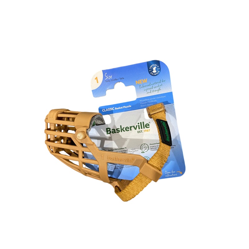 Baskerville, Classic, Basket, Muzzle, Tan, SIZE 1