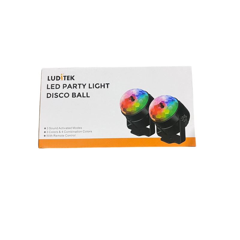 Luditek, 2-Pack, Sound Activated, Party Lights, Remote Control, Dj Lighting, Disco Ball, Light, Strobe Lamp