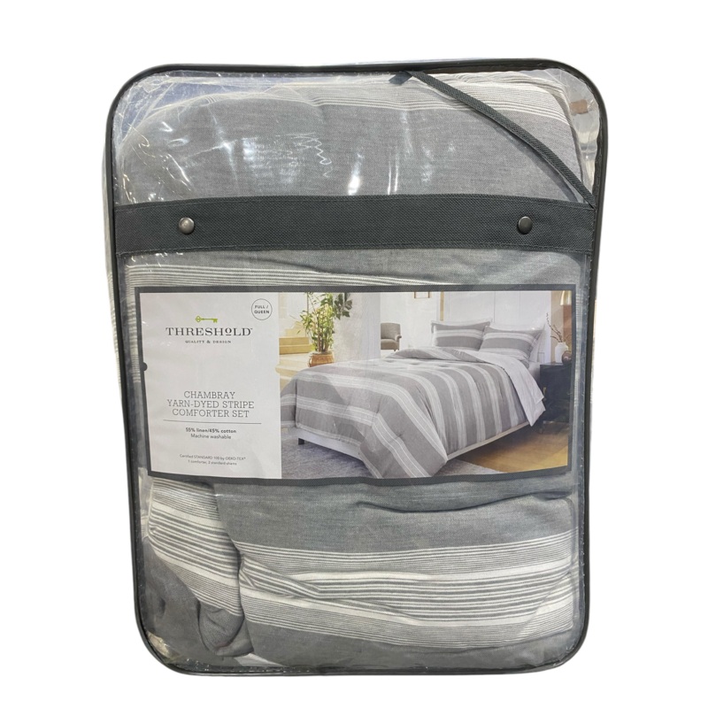 Threshold, Chambray, Yarn Dyed, Stripe, Comforter, 3 piece, Set