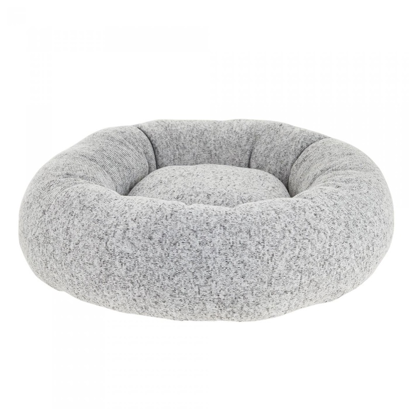 Top Paw Overstuffed Grey Knit Donut Dog Bed, 5302898, Small 22′ L x 22 W x 6.5 H