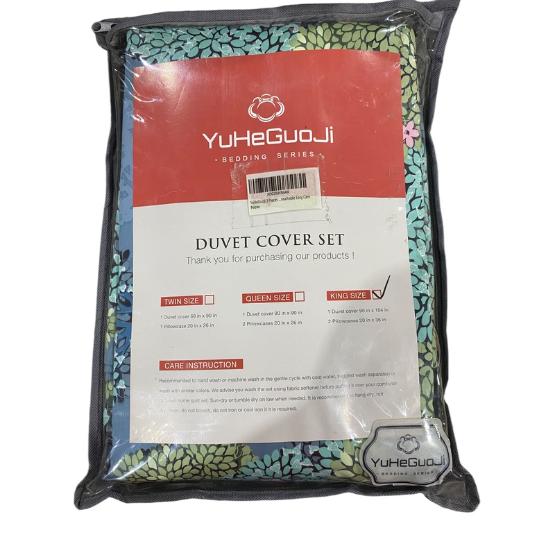 YuHeGuoJi, Duvet, Cover, King, 100% Egyptian Cotton, Forest Green, 3 Pcs, 2 Pillowcases