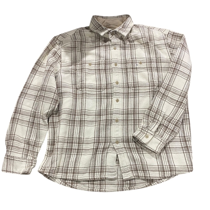 AE, Men’s, Textured, Flannel, Shirt, Medium, Cream