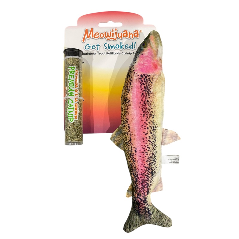 Get Smoked, Rainbow, Trout, Refillable, Cat, Toy