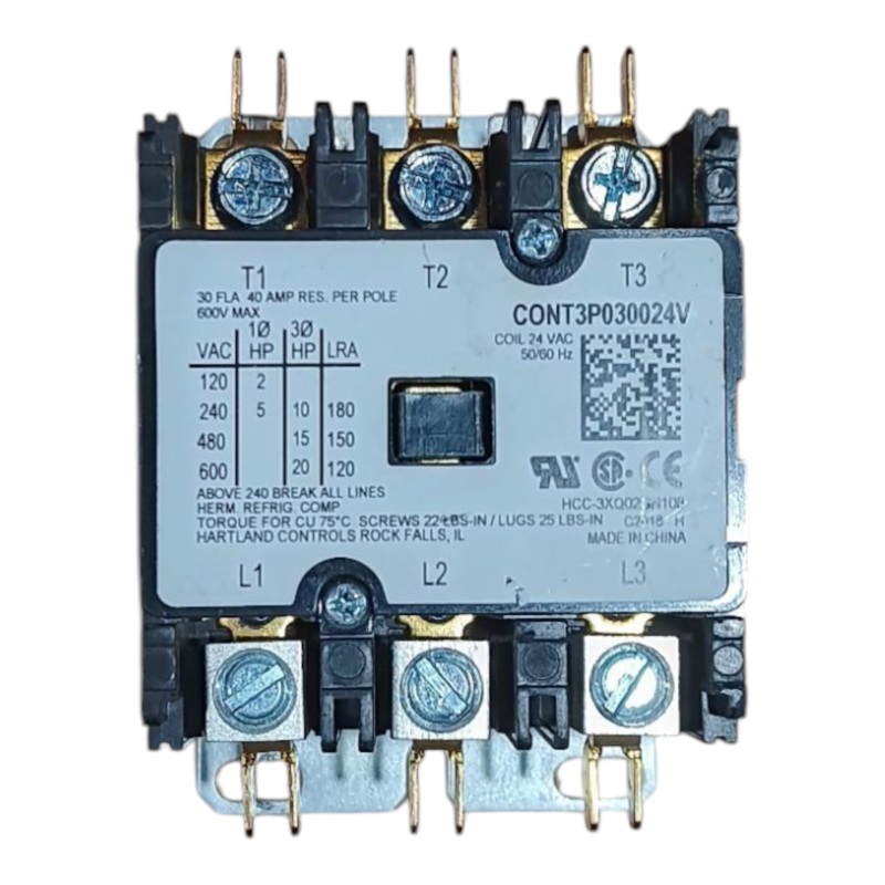 Goodman CONT3P030024VS Contactor, 3 Pole, 24 Volt Coil, 30 Amp SKU 26186