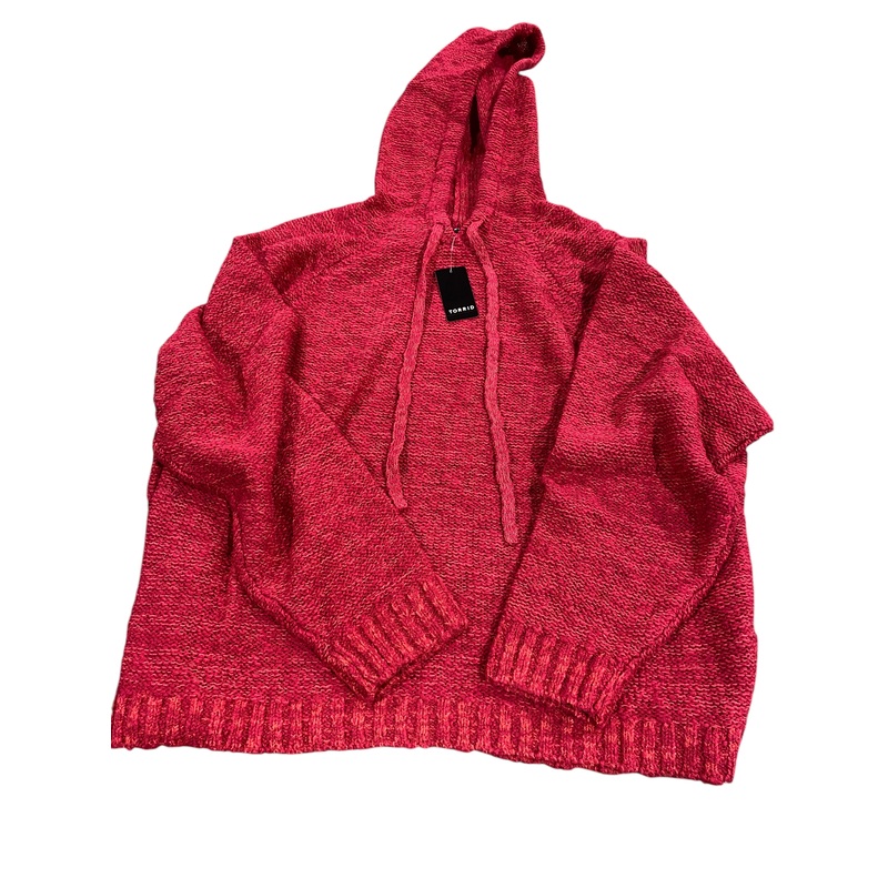 Torrid, Women’s, Textured, Sweater, Hoodie, Jester Red, Size 3