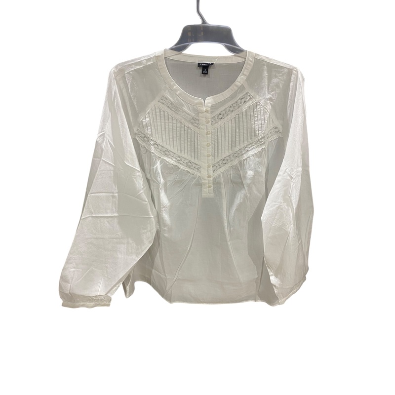Torrid, Women’s, Voile, Relaxed, Long, Sleeve, Blouse, White