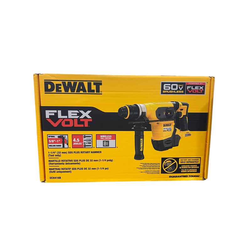 DeWalt, 60V MAX, 1-1/4 in., Brushless, Cordless, SDS, PLUS, Rotary, Hammer, Tool Only