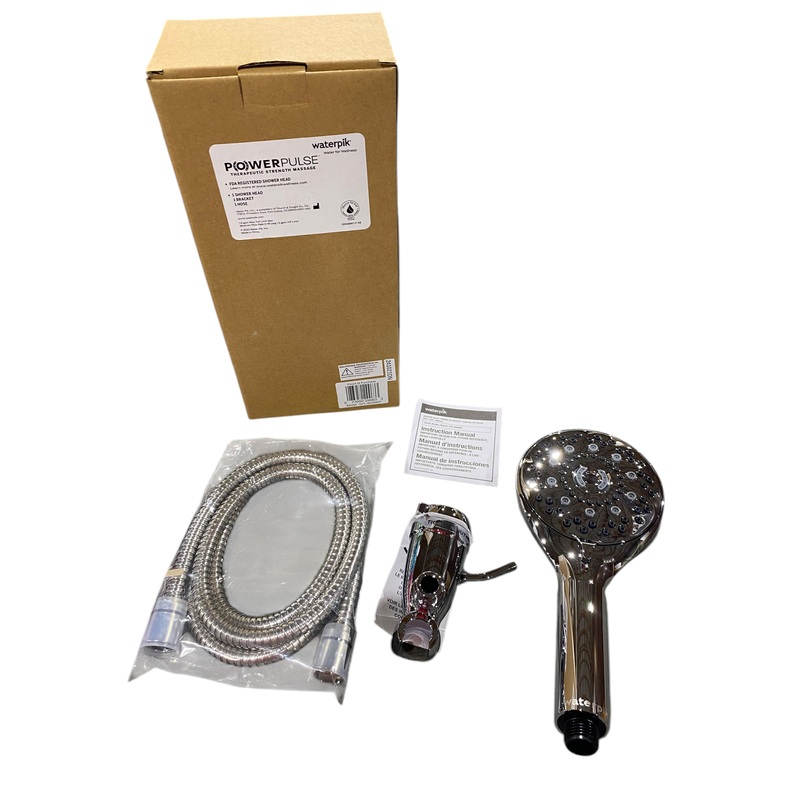 Waterpik, Powerpulse, Therapeutic, Massage, Hand Held, Showerhead, QTL-963MEP, Chrome