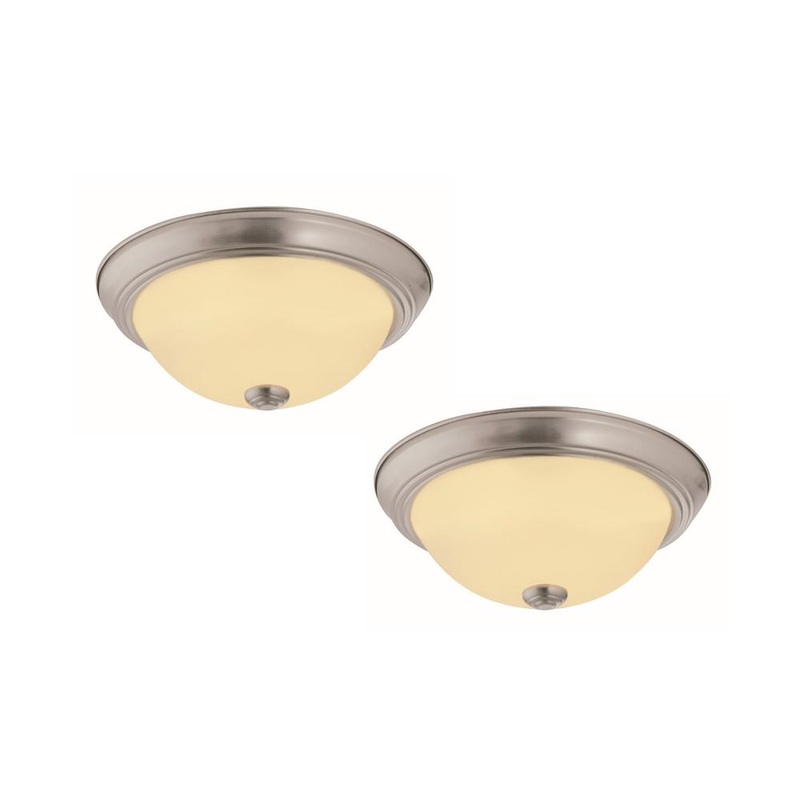 Design House Hays 17-Watt Satin Nickel Integrated LED Flush Mount (2-Pack) 579169