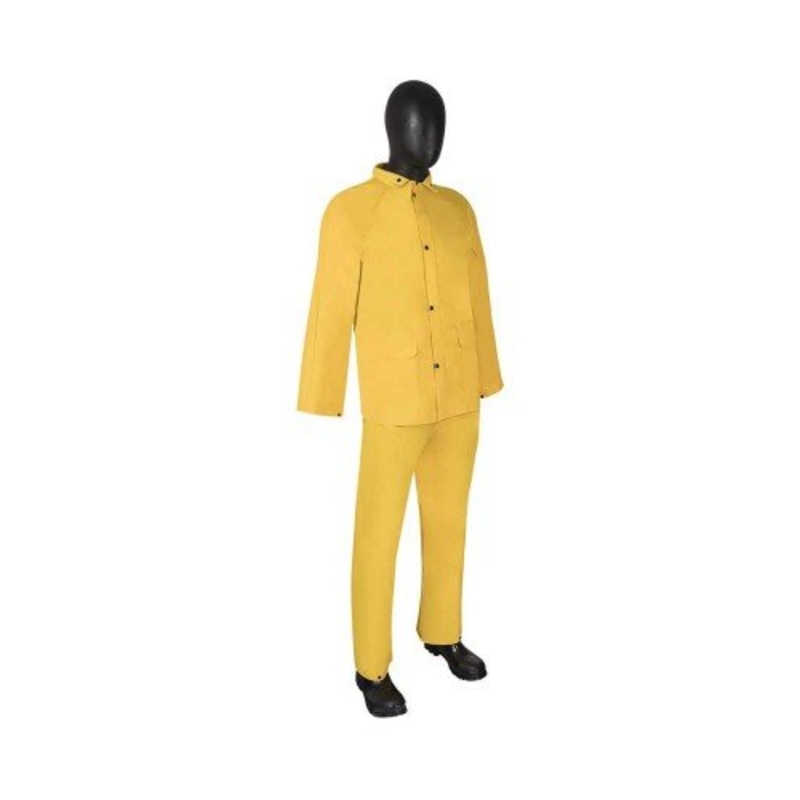 Dura wear 2 Layer PVC/Polyester 3-Piece yellow rainsuit XL 10sets per case 1220