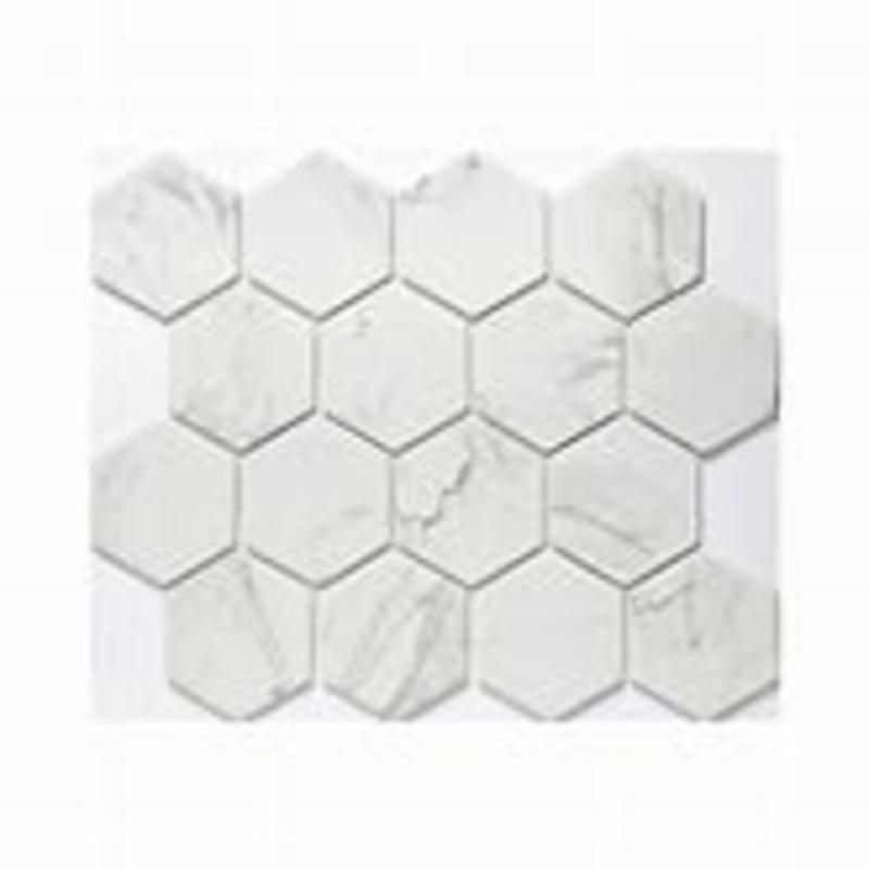 ESMER ECHO CALACATA 3 HEX MOSAIC TILE 10 X 12 $12.95 PER SHEET IN-STORE-PICKUP-ONLY