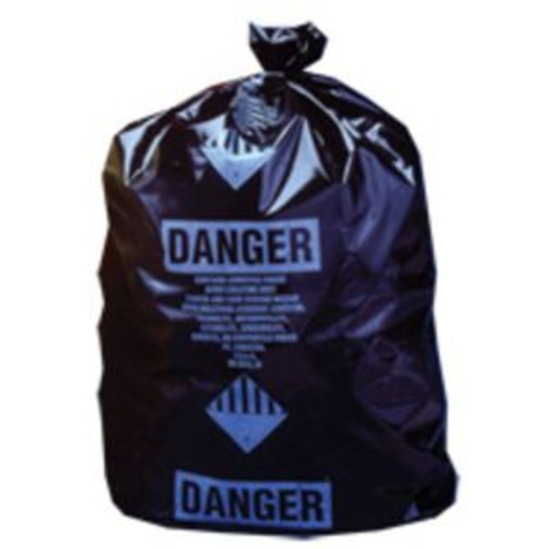 Poly Garbage Bag, Black ACM-Printed Contractor Bag, Perforated, 30 x 40, 2.1 MIL, (100) Bags 56110