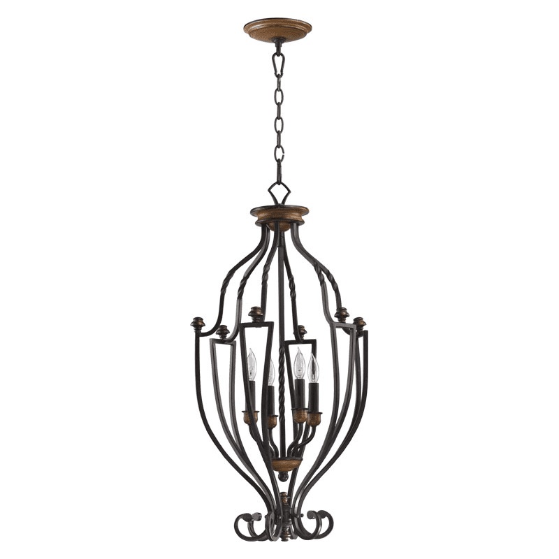 Quorum International 6883-4-44  Toasted Sienna With Golden Fawn 4 Light Entry Fixture from the Crestview Collection