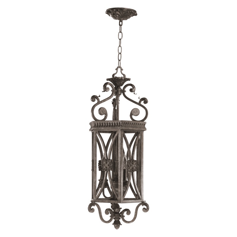 Quorum International 6923-3-87  Byzantine Bronze Three Light Foyer Pendant from the Sebastiano Collection