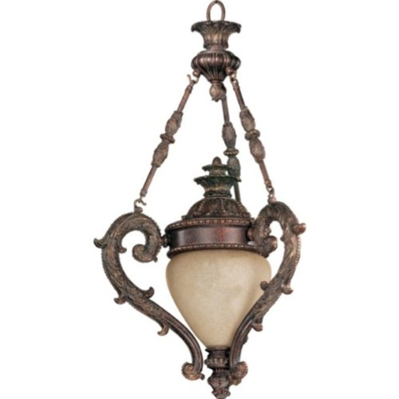Quorum International 8920-22-76  Florentine Gilt Single Light Foyer Pendant from the Rosetta Collection