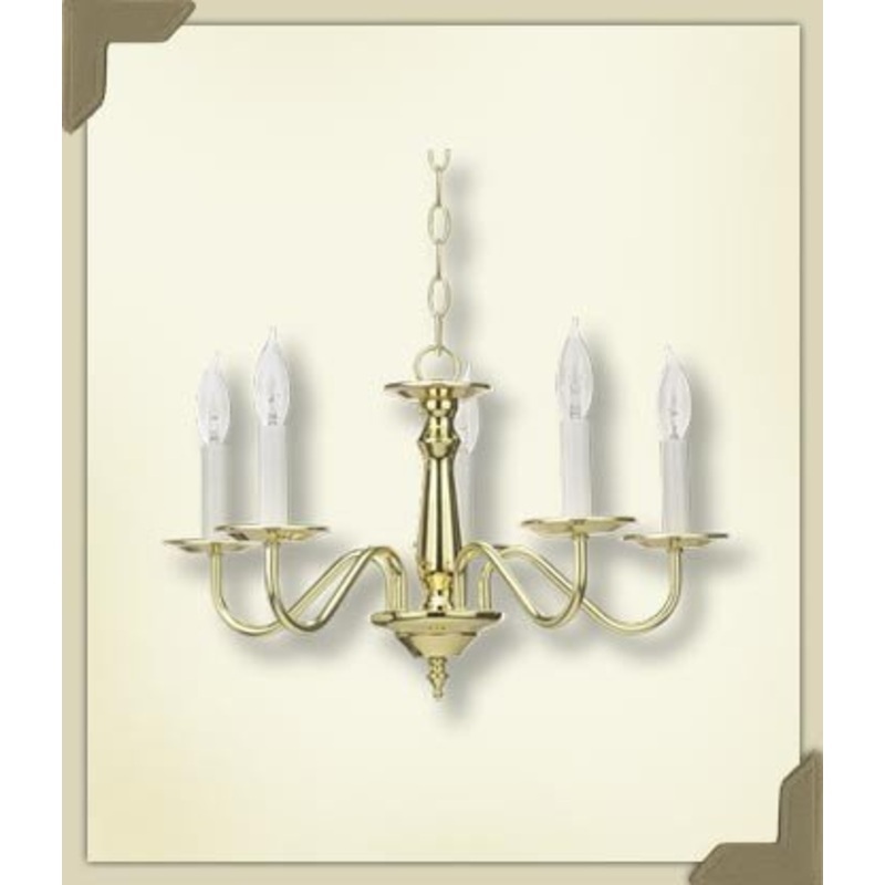 Quorum Polished Brass Chandelier 6024-5-2