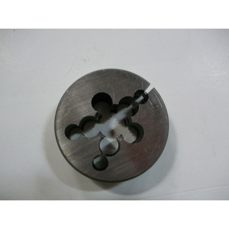 Right Hand High Speed Steel Adjustable Round Split Die – Cutting Direction: Right Hand, Outside Diameter: 2, Thread Size: 5/8-11, 15-440-011