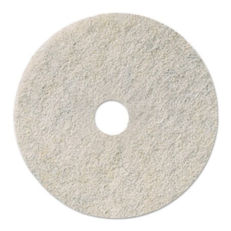 BOARD WALK Natural White Burnishing Floor Pads, 17 Diameter, PK5