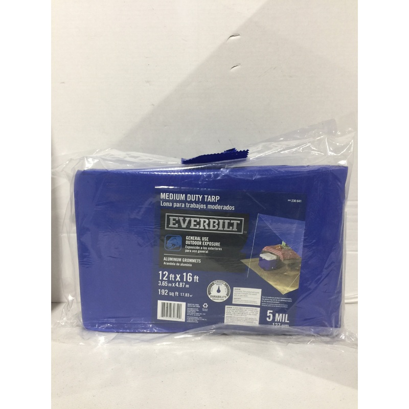Everbilt 12 ft. x 16 ft. Blue Medium Duty Tarp 5 MIL