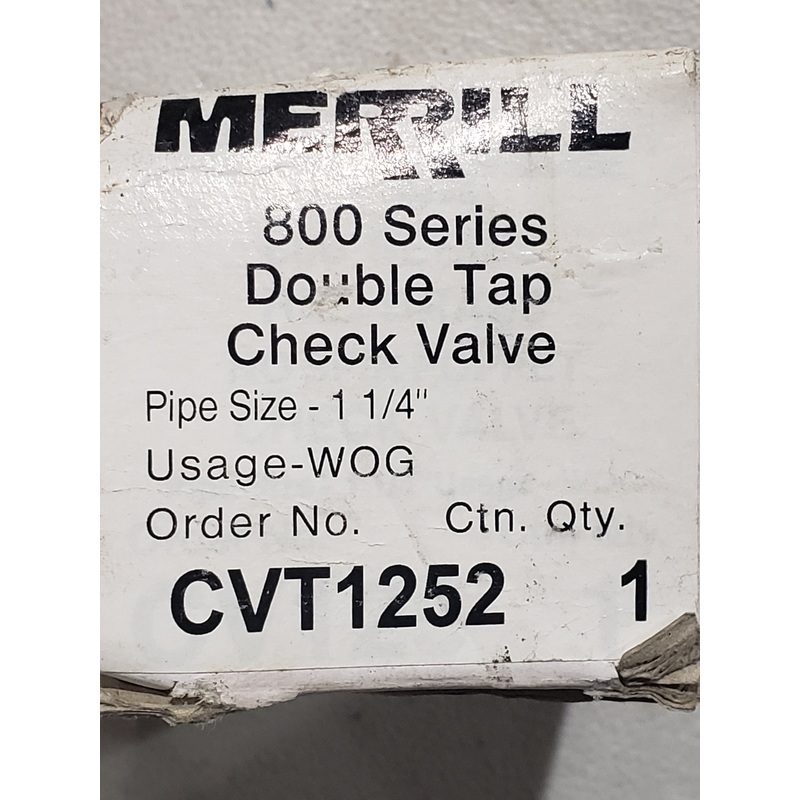 Merrill 800 Series Double Tap Check Vavle – 1 1/4 – WOG – CVT1252