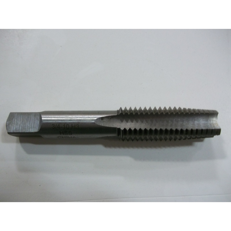 TTC 12-112-148 3/4-10 SIZE, H3 THREAD LIMIT, TAPER CHAMFER, 4 FLUTE, BRIGHT HIGH SPEED STEEL, RIGHT HAND CUT STRAIGHT FLUTE HAND TAP
