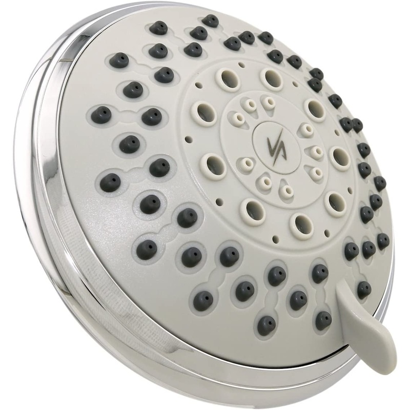 Vida Alegria 5-Inch Spashower High Pressure Shower Head; 2.5 gpm, 5 Sprays + Water-Saver (Chrome)
