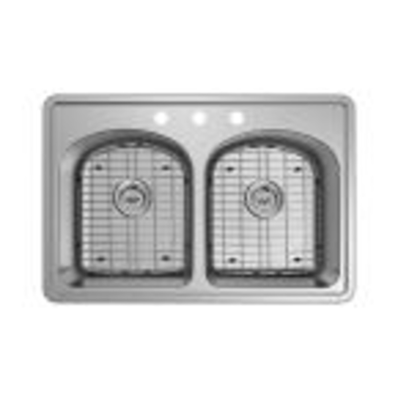 IPT Stainless Steel 33 in. 20-Gauge Double Bowl Top Mount Kitchen Sink T-DP5050-EUR