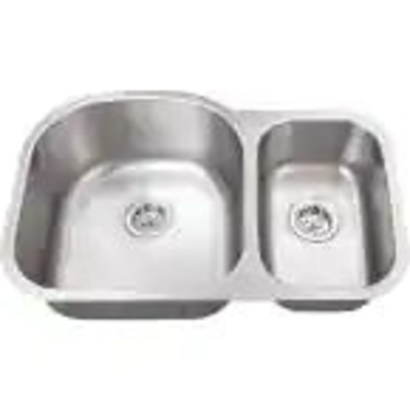 IPT Undermount 18-Gauge Stainless Steel 31-1/2 in. 0-Hole 70/30 Double Bowl Kitchen Sink T-7030