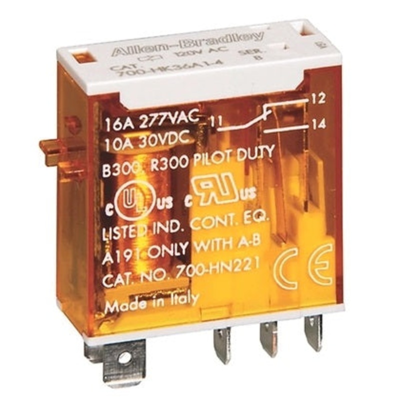 LOT OF 10 – ALLEN-BRADLEY 700-HK36A24 Relay, Ice Cube, Slim Line, 5-Bladee, 1PDT, 16A, 24VAC – NEW IN BOX