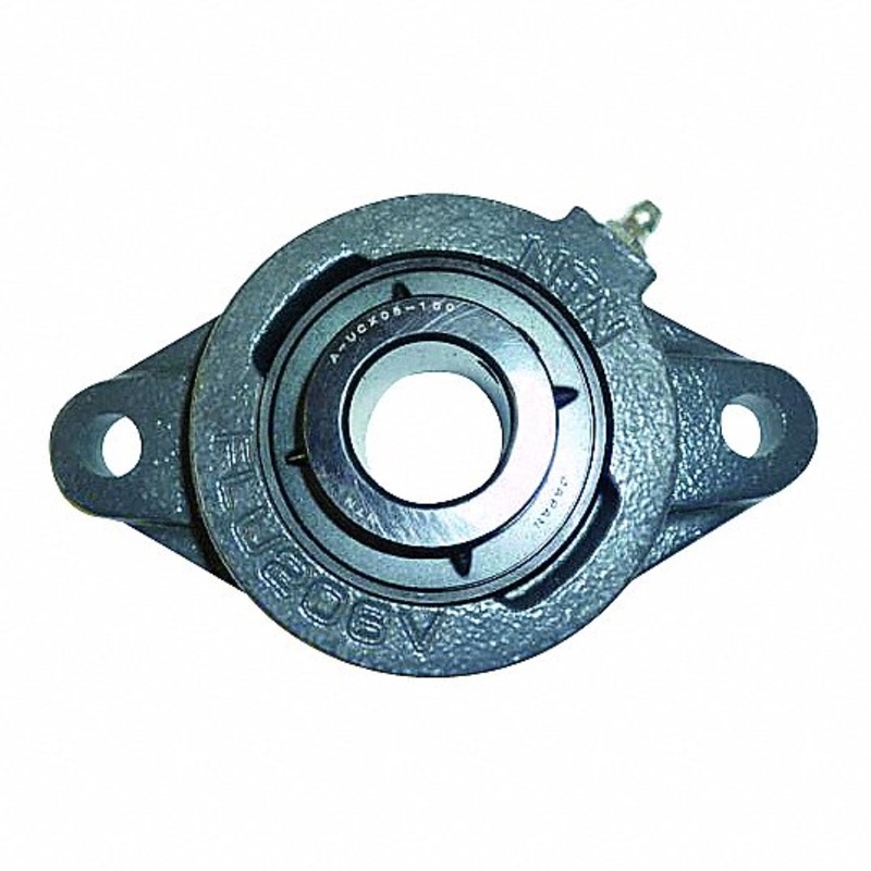 NTN 2-Bolt Flange Bearing: 1 7/16 in Bore Dia., Set Screw, Cast Iron, 5RYG5 Chrome Steel, Std Duty – NEW IN BOX