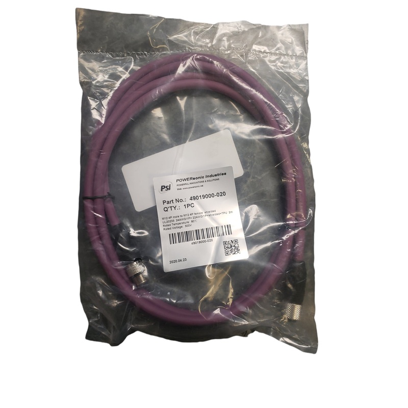 Powersonic Industries M12 4P Male to M12 4P Female Cord 49019000-020 – NEW IN ORIGINAL PACKAGING