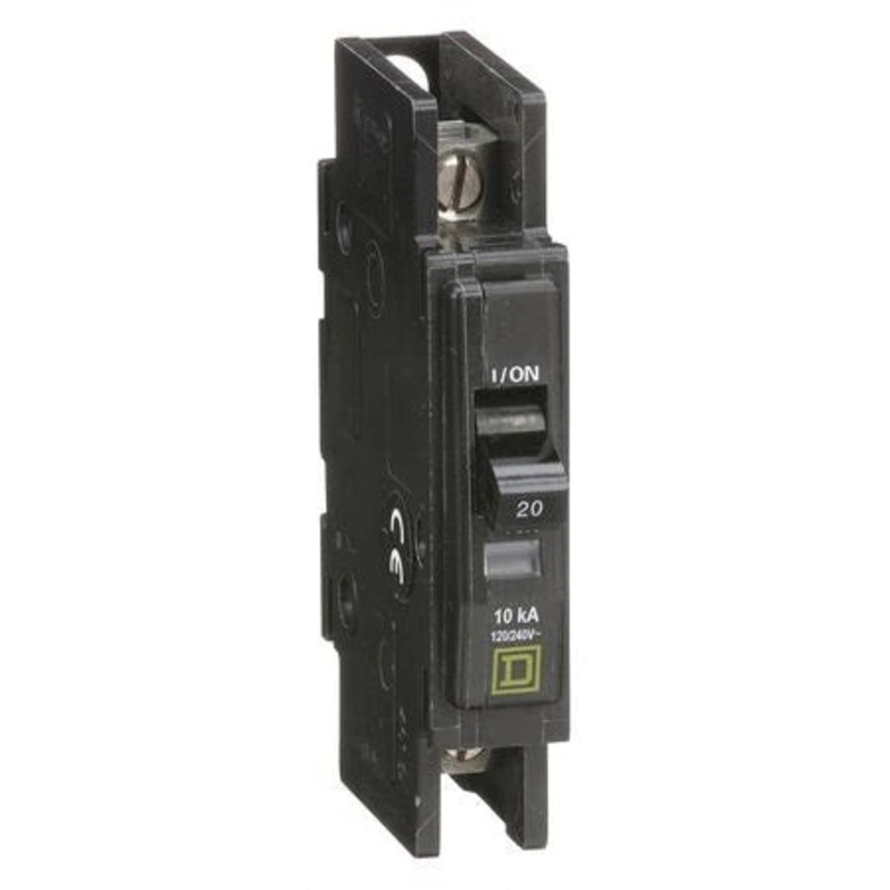 SQUARE D Mini Circuit Breaker, QOU120, 20 A, 120/240V AC, 1 Pole, Surface/DIN Rail Mounting Style, – NEW IN BOX