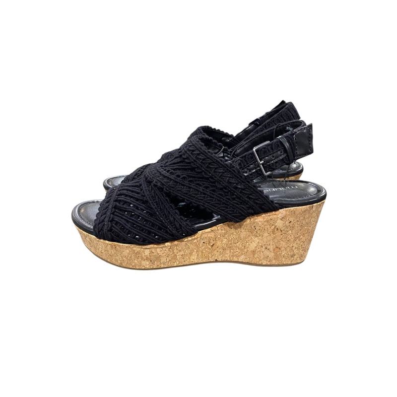 Maurices, SuperCush, Charlotte, Crochet, Cork Wedge, Black
