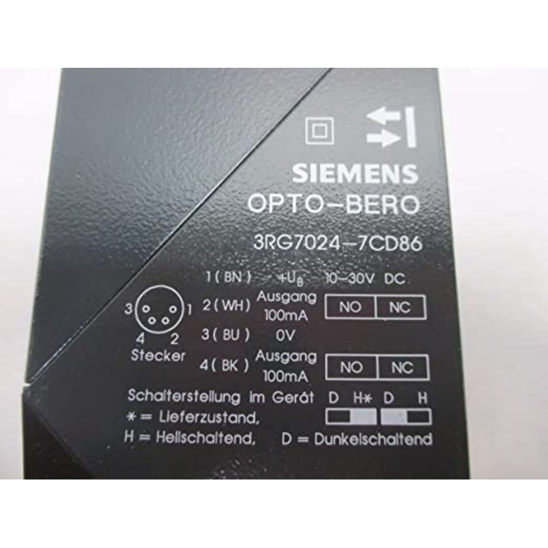 SIEMENS, 3RG7024-7CD86, OPTO-BERO, PROXIMITY SWITCH SENSOR, 10-30V-DC, D506109 – NEW IN BOX