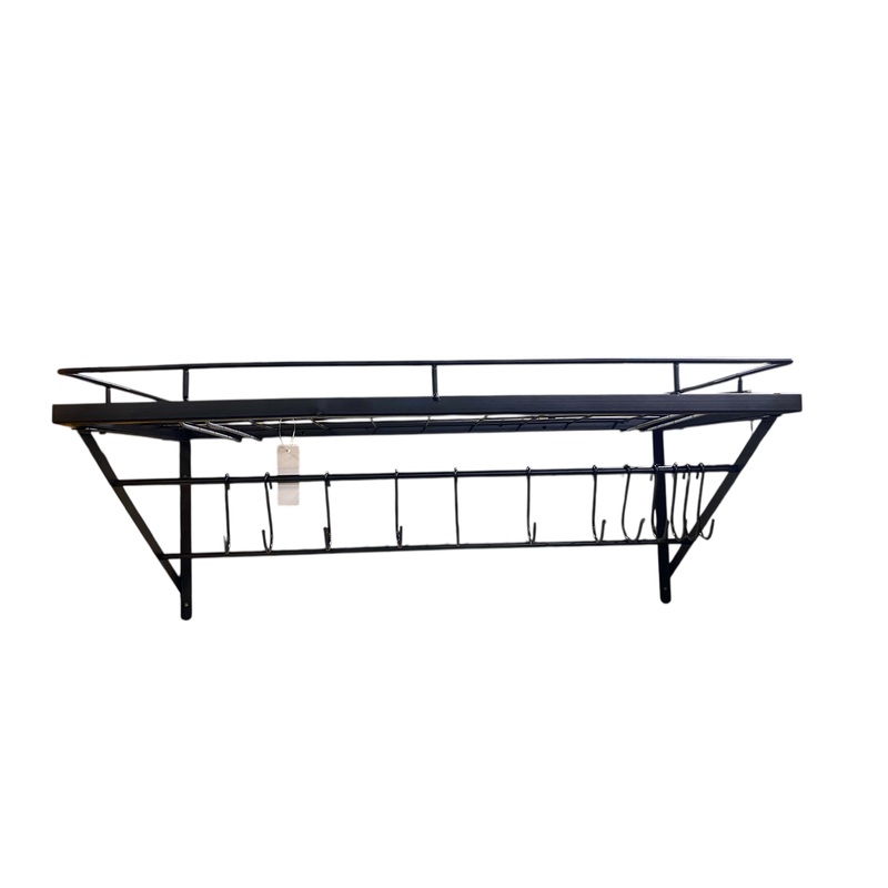 VEVOR, Pot & Pan Rack, Wall Mounted, 24 inch, 12 S Hooks, Black