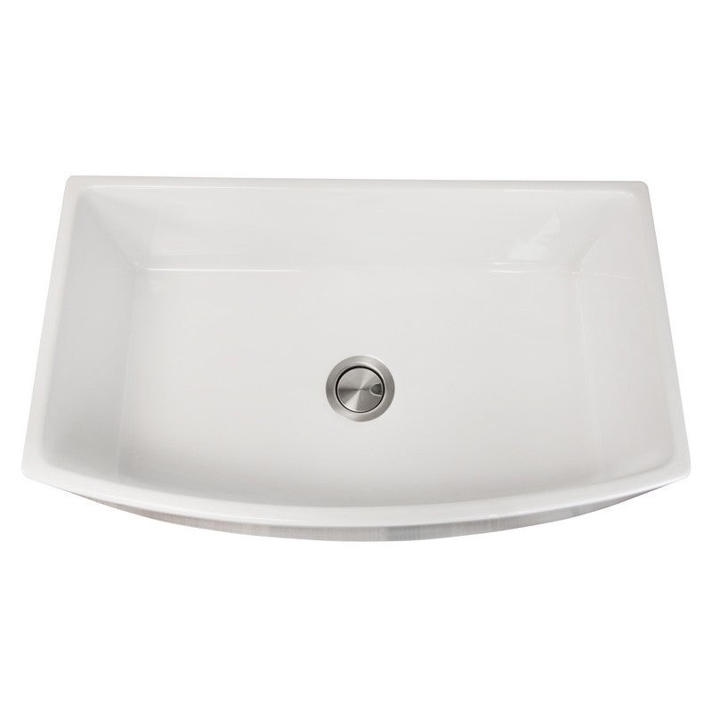 Nantucket Sinks FCFS3320CA-W Vineyard 33 Inch White Farmhouse Fireclay Sink with Curved Apron – NEW IN BOX
