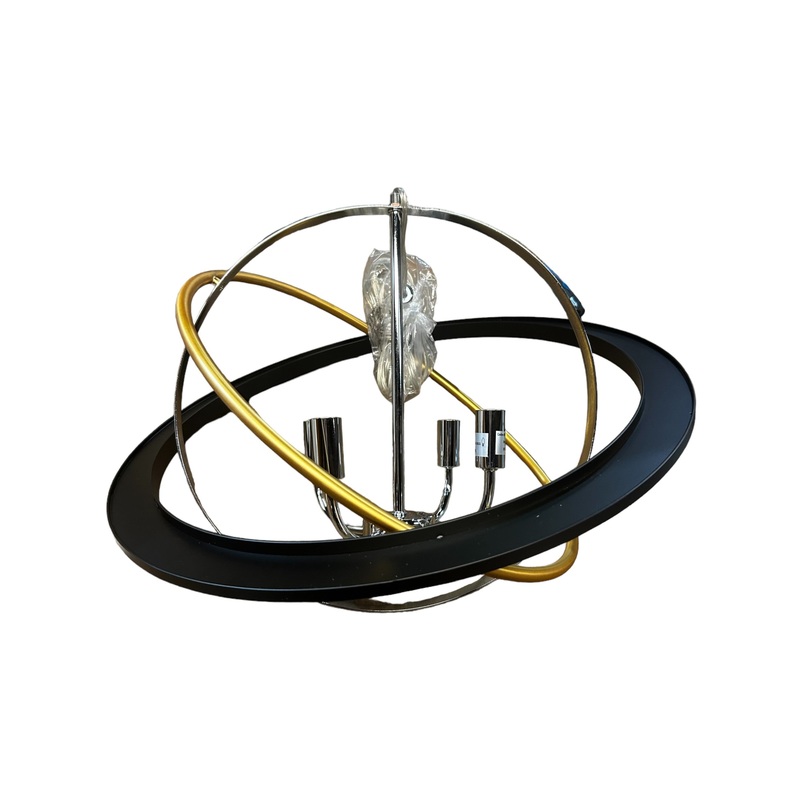 Artcraft Lighting, CL15114, Cosmic 4 Light, 21 inch, Dark Bronze, Chrome, Satin Brass, Chandelier Ceiling Light – New in Box
