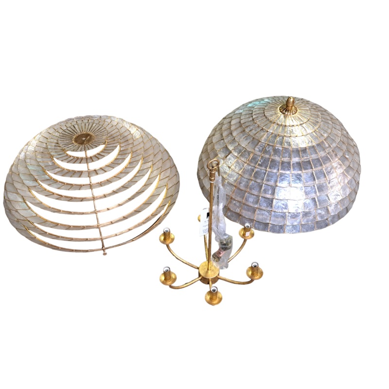 Kalco 515156OL Samal Contemporary Oxidized Gold Leaf 25 Hanging Lamp – New in Box