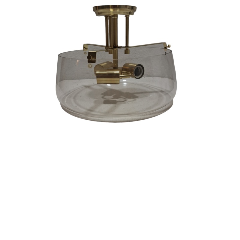 Luminance Brands, Sunset Lighting, F27023-18, Three Light, Stella, Semi Flush Mount – Clear Glass – with Champagne Gold Finish – New in Box