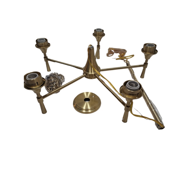 Luminance Brands, Sunset Lighting, F27035-18, Stella, Chandelier, 5 Light – Clear Glass – with Champagne Gold Finish – New in Box