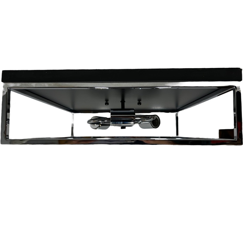 Matteo, M15543BKCH, Clarke Flush Mount Ceiling Light in Black and Chrome – New in Box